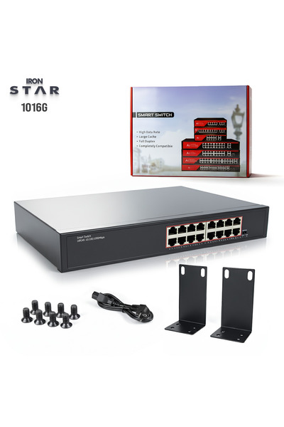 IRONSTAR 16 Port Gigabit 10/100/1000 Switch / Used for Ip Cameras / Ai Supported
