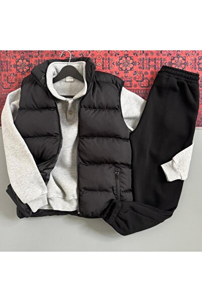 WENMİNG Men's 3 Threaded Tracksuit Set with Button Collar Vest, 3-Piece Full ...