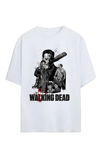 STİL-X Tricou oversize unisex cu imprimeu The Walking Dead, 100% bumbac