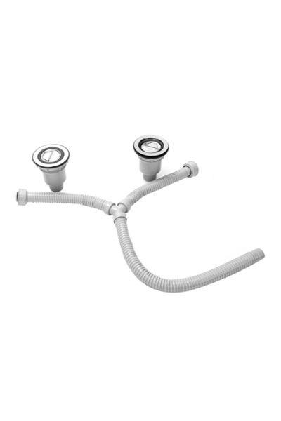 Lawazim Double Sink Drain Hose - 30×30×60cm - Y Connector Dual Basin Drain Se...