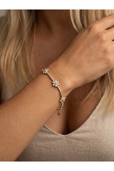 İNN JEWELLERY سوار فولاذي مضاد للحساسية على شكل زهرة (ضمان المستورد لمدة عامين)