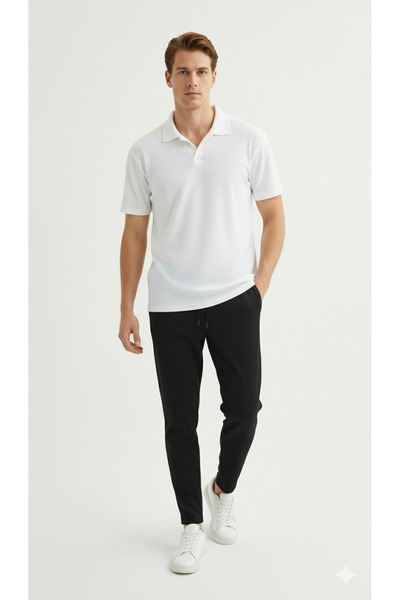 Fifty Color Premium Unisex Corduroy Polo Collar T-Shirt and Sweatpants Set