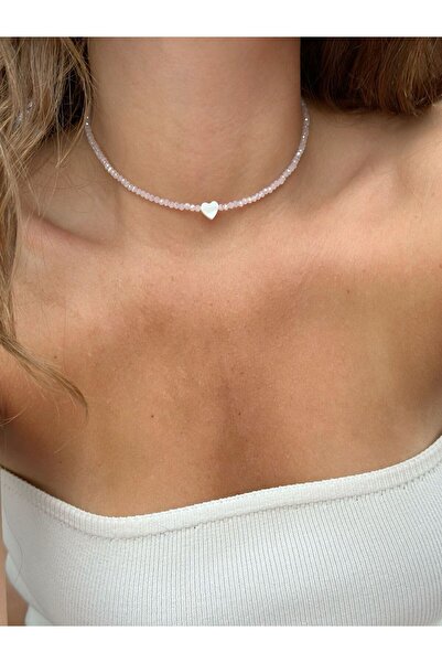 Stoneday Heart-Shaped Pink Crystal Necklace