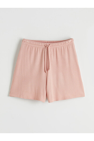 LC Waikiki Pink elastic waist textured women's shorts pajama bottoms from gül...