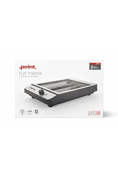 Point Flat Bread Toaster - Elegant Design, 6 Browning Levels