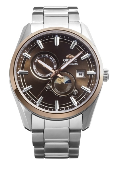 Orient Sun&Moon RA-AK0313Y30B Kurmalı Otomatik Çelik Gri Kahverengi Kadran Sa...