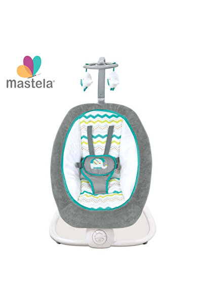 Mastela Βρεφικό Κουνιστό Κρεβατάκι με Δονήσεις και Ήχους, Γκρι/Μπλε