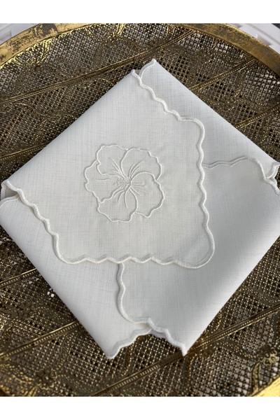 ELORA MAISON Hibiskus Ekmek Sepeti Örtüsü, Nakışlı Ekmek Örtüsü, Ekmeklik