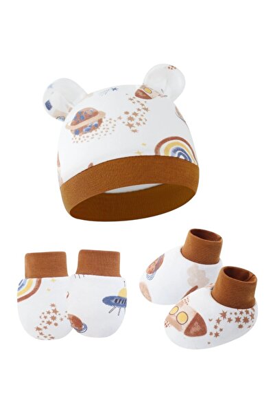 Bambimici مجموعة قبعة وقفازات وجوارب مريحة للأطفال - متعددة الألوان - من 0 أش...