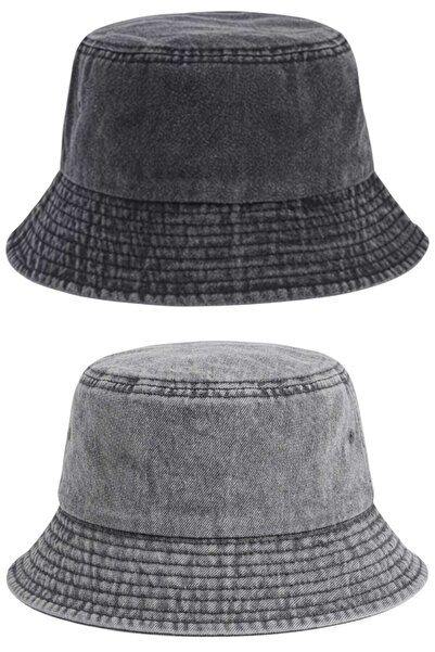 Mood Agenda Unisex Vintage 100% Cotton Bucket Hat Set of 2