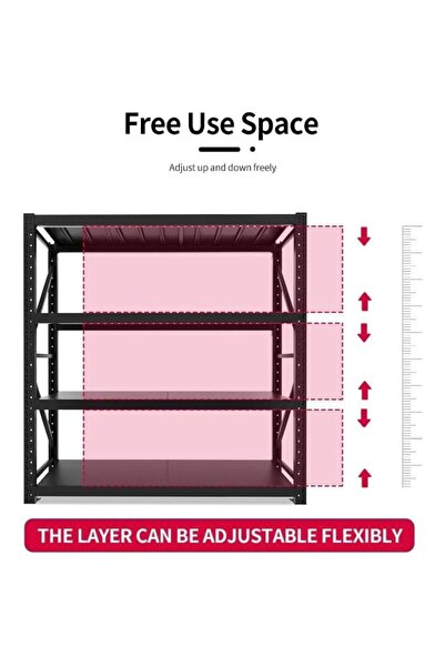 I Best FZE Heavy Duty Durable Metal Bolted Warehouse Garage Office Storage Racks Standing Shelves 4 Tier Utilit 150Lcm x 60D x 200cmH