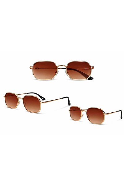 OEM Modern sunglasses with gold frames and brown gradient lenses
