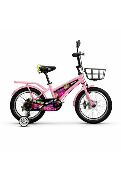 NO BRAND Bicicletă copii de 16 inch, frâne față/spate, roți ajutătoare, cadru...