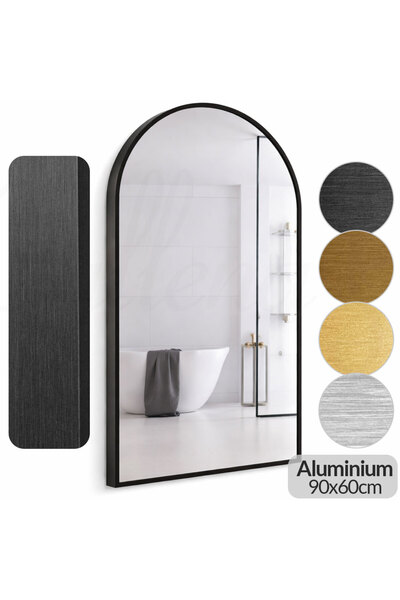 Callena Arcade mirror, 90x60cm, wall mirror, decorative, decor, with black fr...