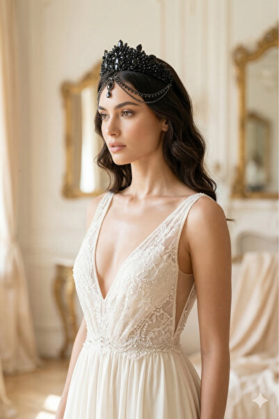 Hayalperest boncuk Κρυστάλλινη Κορώνα με Αλυσίδα για Νύφες, Αξεσουάρ Μαλλιών ...