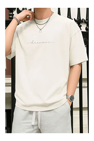 Pink Sky تيشيرت كبير الحجم 100% قطن للجنسين بقصة مريحة وتصميم عصري للموسم الجديد