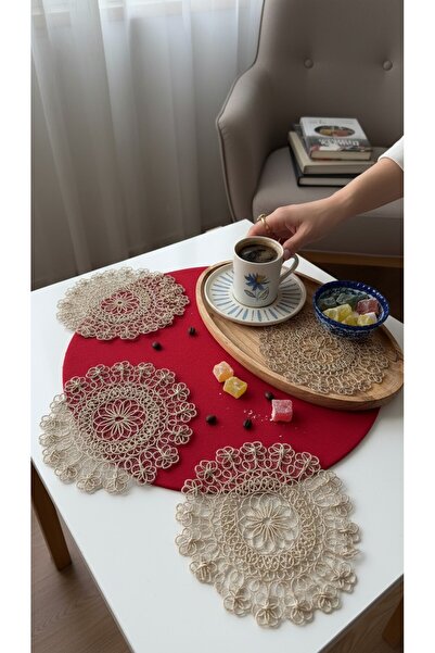 KÜTAHYA HOME 6 τεμάχια κεντημένες χαρτοπετσέτες κοκτέιλ και σουβέρ για ποτήρι...