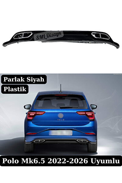 SML Dizayn Volkswagen Polo MK6.5 (2022-2026) R-Line Stil Arka Tampon Difüzörü...