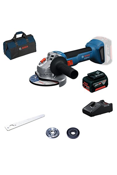 Bosch GWS 18V-8 4.0Ah+Kanvas Çantalı Tek Akülü Taşlama Makinası