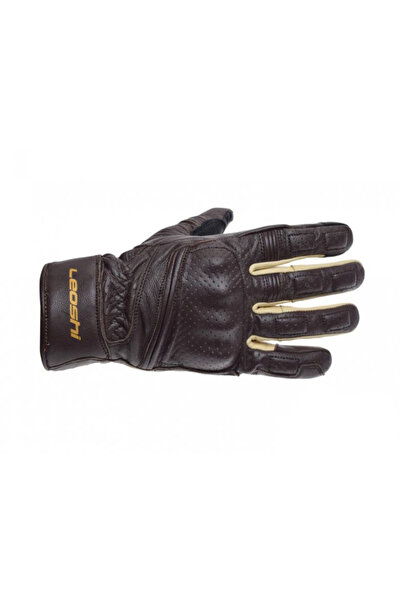 Leoshi Manusi moto piele, culoare maro, marime XL