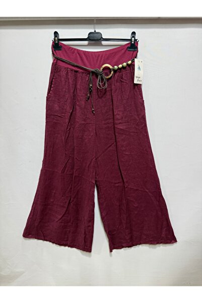 della moor Women's Italian İp Ke Belt Wide Leg Ke Linen Antolon Size 40 - 44