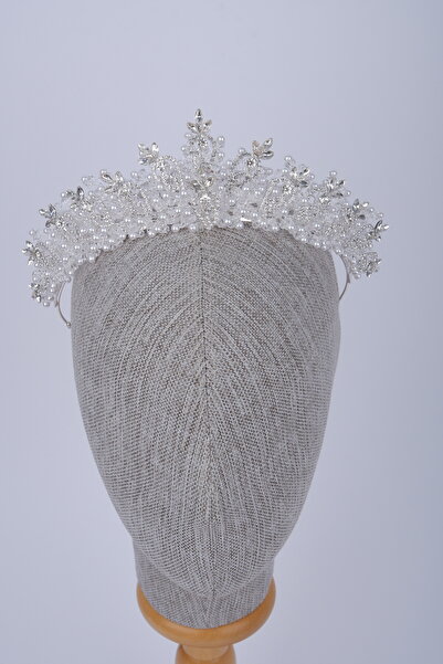 Limelia Coroană de nuntă cu mărgele de cristal, coroană pentru costum de nuntă