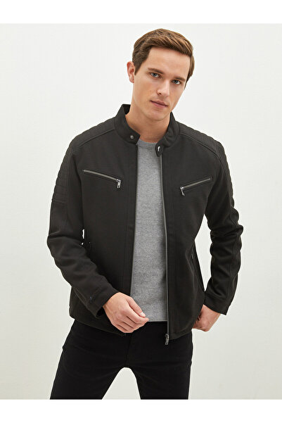 LC Waikiki Slim Fit Biker Collar Knitted Men's Coat