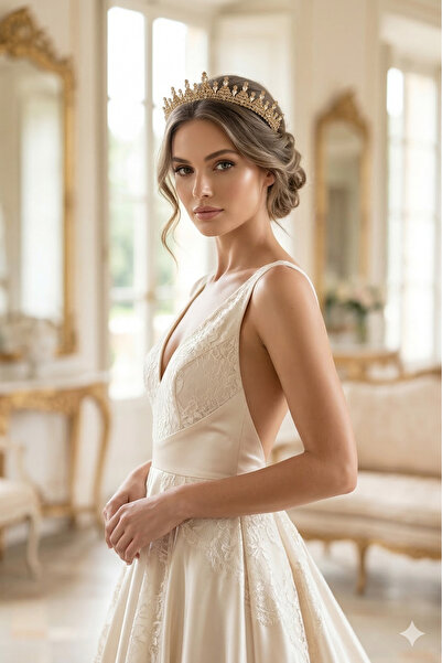 Limelia Elegant Crystal Stone Bridal Henna Crown and Wedding Henna Hair Acces...