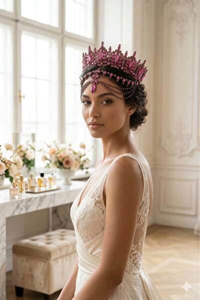 Limelia تاج الملكة الكريستالي الفاخر المبهر ومجوهرات الوجه المتتالية