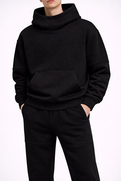 vulgariromania Men's Oversized Thick Padded Tracksuit – Casual White/Black Sw...