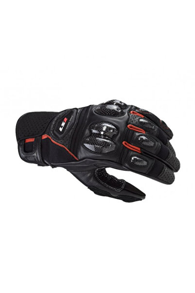 LS2 Manusi moto piele/carbon Spark2, culoare negru/rosu, marime 3XL