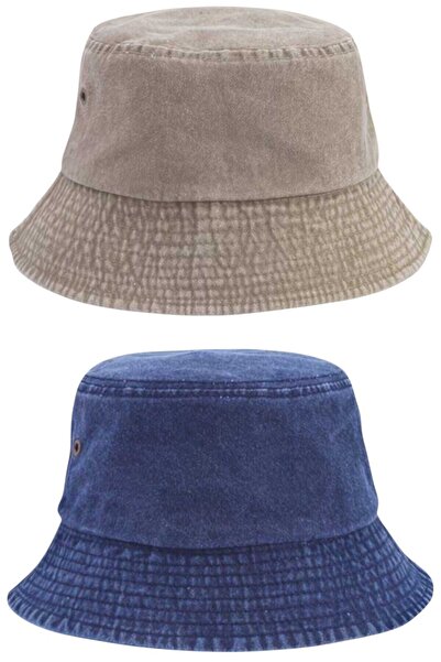 Uniquetrenders Unisex Vintage 100% Cotton Bucket Hat Set of 2