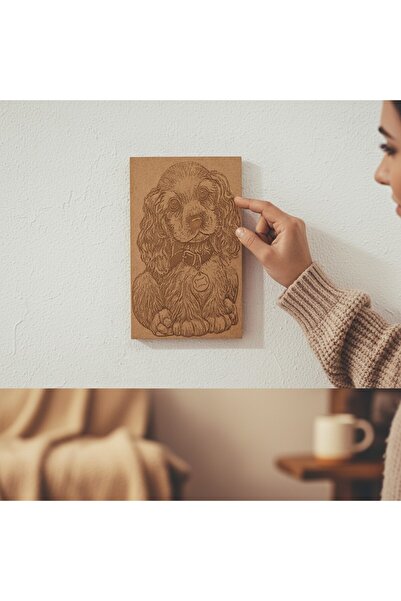 MİNAHOBİ Dog Themed Wooden Table