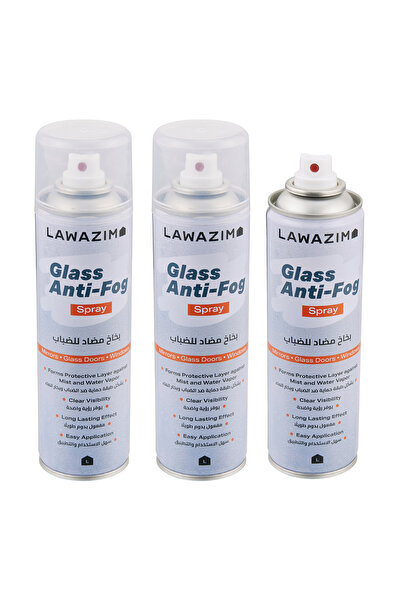 Lawazim 3-Piece Glass Anti-Fog Spray - 200ml - Easy Application, Forms Protec...