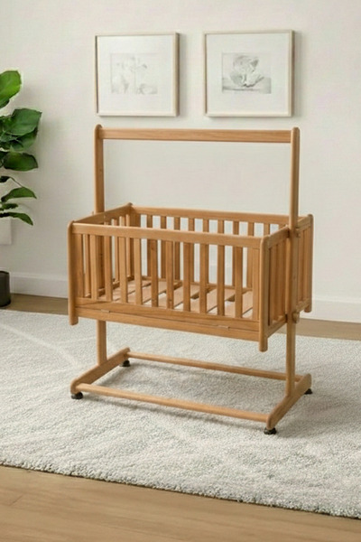 terra ws Montessori Sallanır Beşik Anne Yanı Kayın Ağacı 4 Yönlü Kullanım – L...