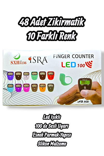 Hanedan Hediyelik Zikirmatik 48 Pieces of Silicone with 10 Different Color Op...