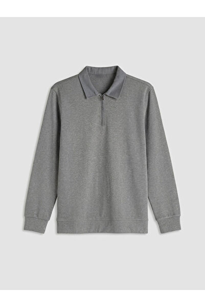 LC Waikiki Gray Polo Neck Men's Sweatshirt