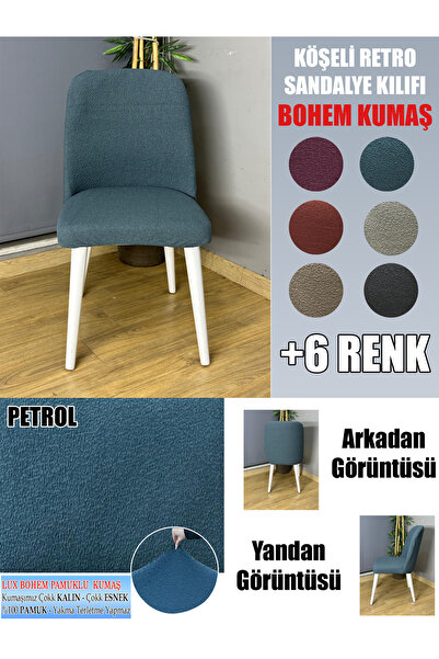 Home KÖŞELİ RETRO SANDALYE KILIFI 6 ADET LÜX BOHEM KUMAŞ ÇOK KALIN %100 PAMUK