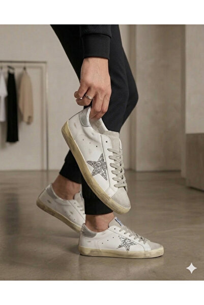 Banksy Casual Walking Shoes with Star Embroidery and Vintage Detailing