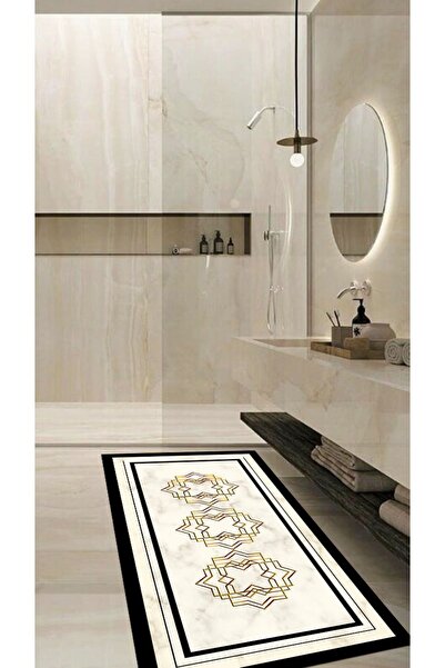 Ardizayn ستارة - ذهبي، 80 × 150 سم غير قابلة للانزلاق، سجادة حمام مصنوعة من ا...