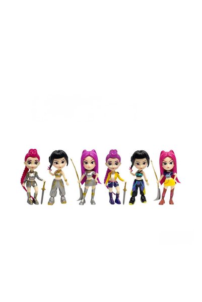 Virtual Trend Set 6 Personaje K-POP Demon Hunters, HUNTR/X, Mira, Rumi și Zoey, înălțime 12 cm, multicolor
