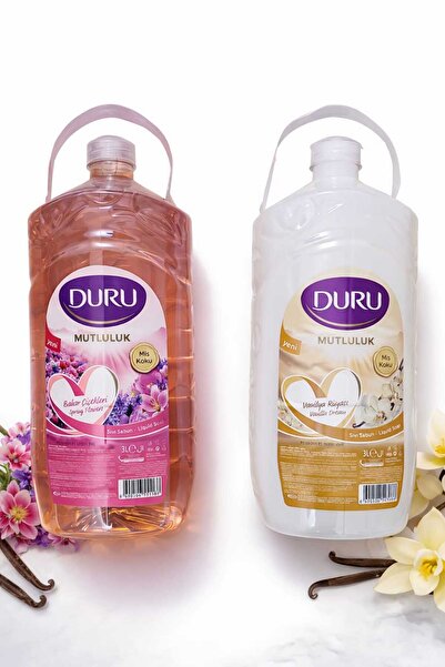 Duru سلسلة السعادة زهور الربيع 3 لتر + فانيليا 3 لتر. صابون سائل