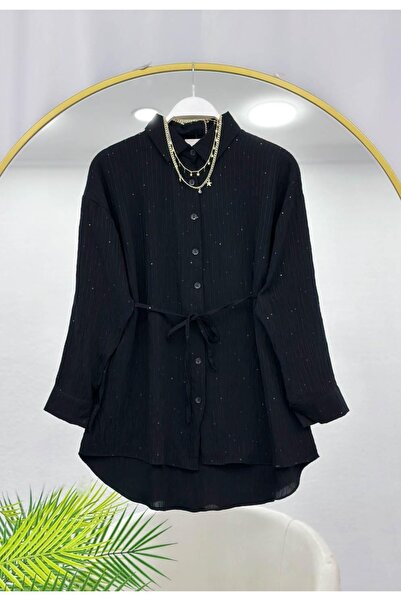 MODA VEDAT Women's Sequin Detailed Shirt -0350