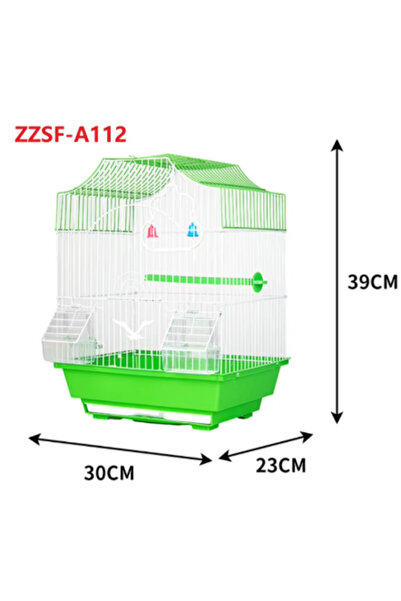 GÖKMER PET Kuş Kafesi Metal GOKMER A112 30x23x39 cm – Çift Kapılı, Çift Yemli...