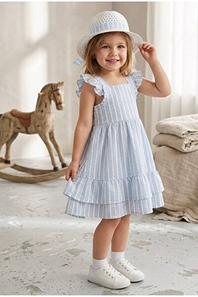 renkli diyar Girls' Hat and Dress Summer Outfit