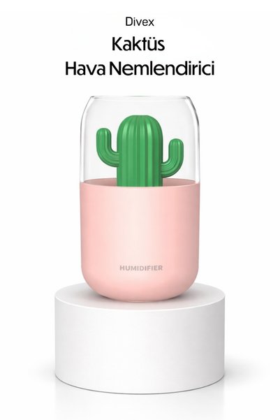 Divex Decorative Cactus Air Humidifier - Desktop Ultrasonic Steam Machine wit...