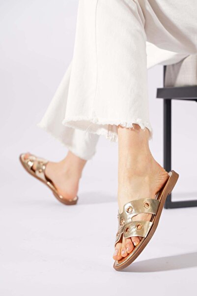 Moda Pie Γυναικείες παντόφλες Mikos σε σχήμα H με διάτρητο σχέδιο Trocley, χρ...