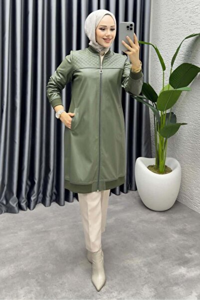 Kalemen Moda Nehir Kapitone Deri Kap 9010 Haki