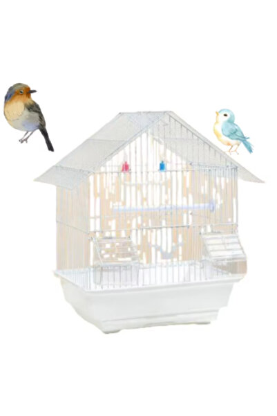 GÖKMER PET Kuş Kafesi Metal GOKMER A101 30x23x39 cm – Çift Kapılı, Çift Yemlikli