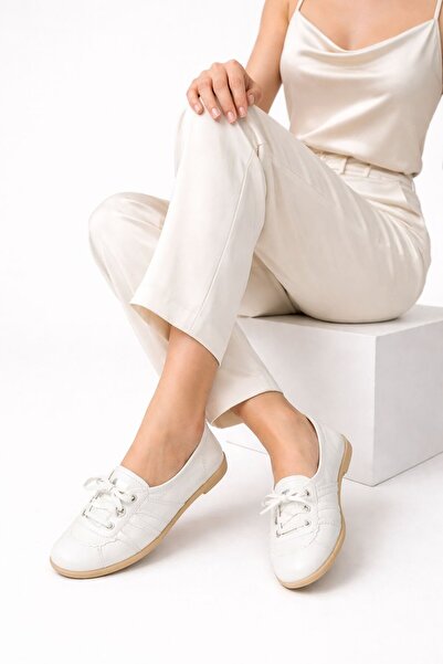 Slipcat Women's Sports Lace-Up Casual Comfortable Retro Striped Ballerina Shoes